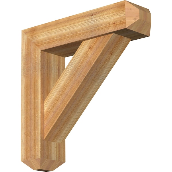 Ekena Millwork Traditional Craftsman Rough Sawn Bracket w/ Offset Brace, Western Red Cedar, 8"W x 32"D x 32"H BKT0806X32X32TRA04RWR - main